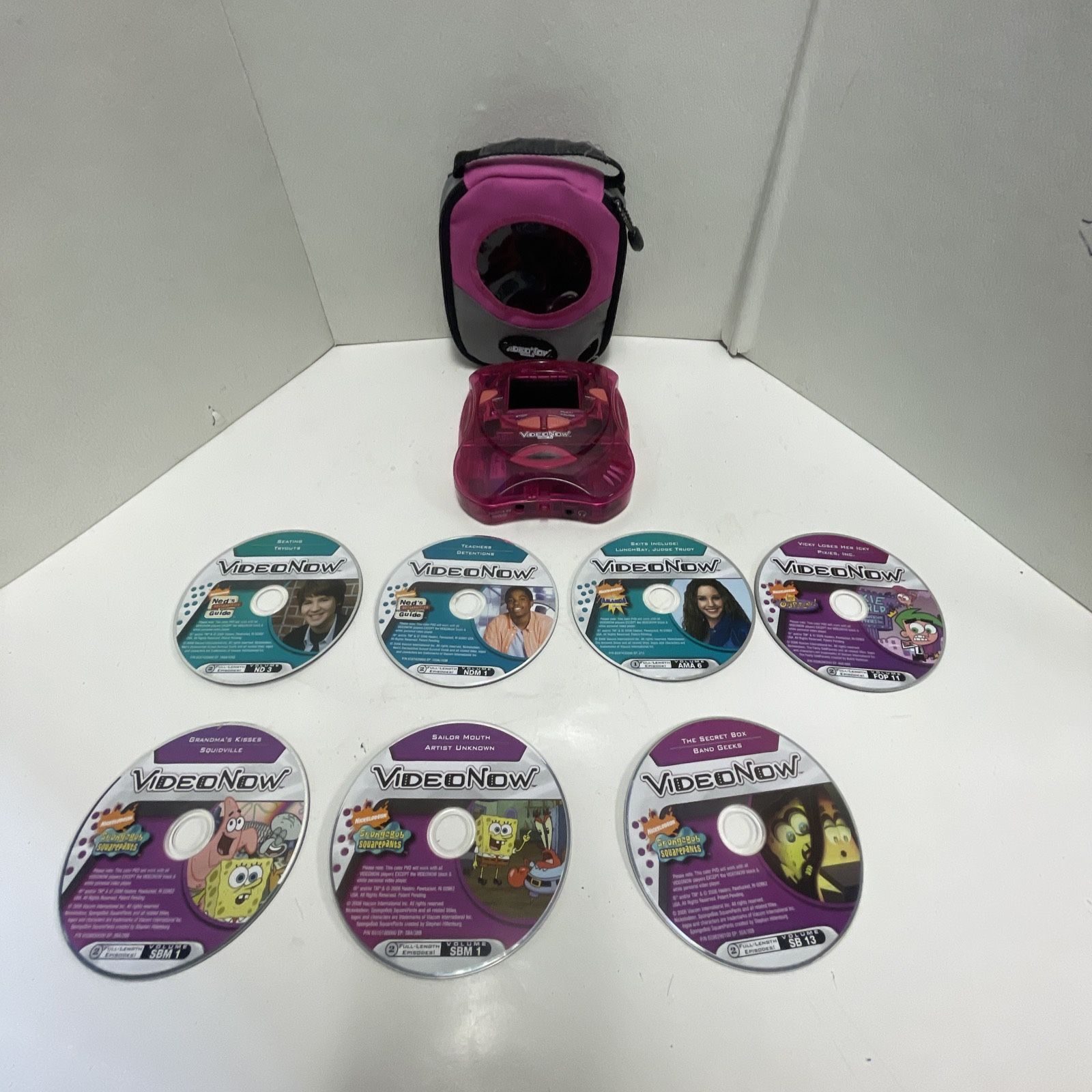 Vintage Video Now Color FX Hasbro Video Player with 7 Videos - Pink - Tested