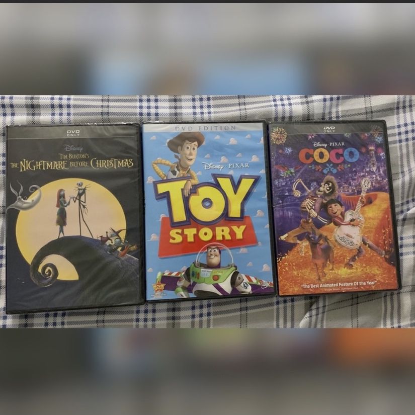 Disney DVD’s- Toy Story, The Nightmare Before Christmas, Coco