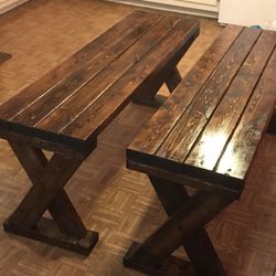 2 Expresso Stain X Style Kitchen  Benches 