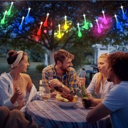 Multicolor LED Teardrop Solar String Lights