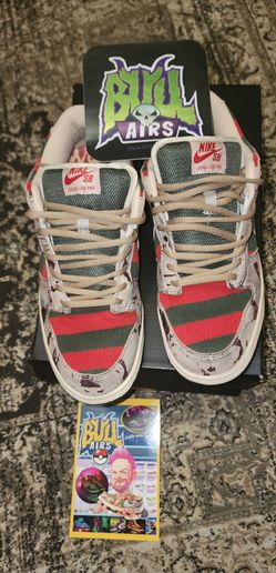 Custom Nike SB Dunk Low Pro “Freddy Krueger” Inspired Sneakers – Bully Airs Custom