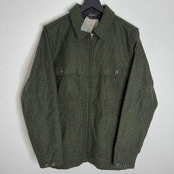 LL Bean Maine Guide Zip Front Jac-Shirt Mens Medium Green NEW