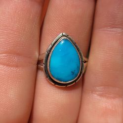 Natural Turquoise - Morenci Mine 925 Ring