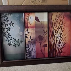 Wall Art: 3 Panels Displaying Leaves and Blades of Grass