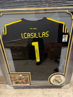 Iker Casillas Signed Real Madrid #1 Framed Jersey – Authenticated