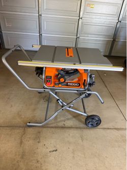 Ridgid 15 Amp 10 in. Portable Corded Pro Jobsite Table Saw with Stand