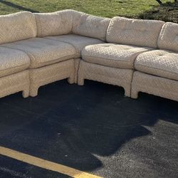 Very Large Cream Sectional Couch 