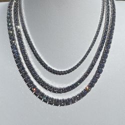 Mens Tennis Chain Necklace 925s 💎 