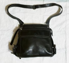 Fossil Black Genuine Leather Crossbody Purse