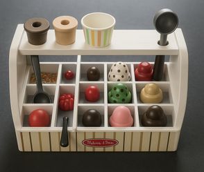 Melissa & Doug Scoop & Serve Ice Cream Counter – Complete 28pc Set, Like New!