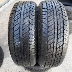 2 used tires 265-70-17 dunlop grandtrek with 85% of the life tread 