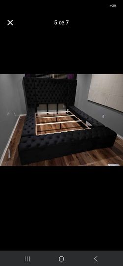 Brand New Bedframe Velvet With Storage Frame Footboard & Rails Q; $679 K: $849