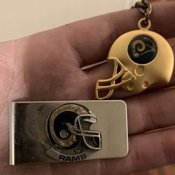Rams MoneyClip+Rams keychain +Another keychain