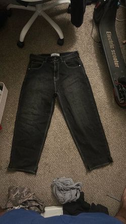 Black washed baggy jeans