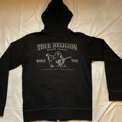 MENS : True Religion Black Zip Up / White Stitching - MAKE AN OFFER IF INTERESTED 