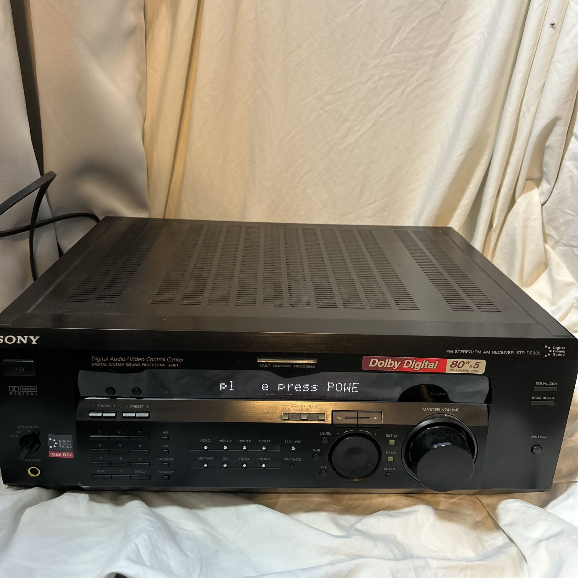  Sony Home Stereo Audio Receiver STR-DE635