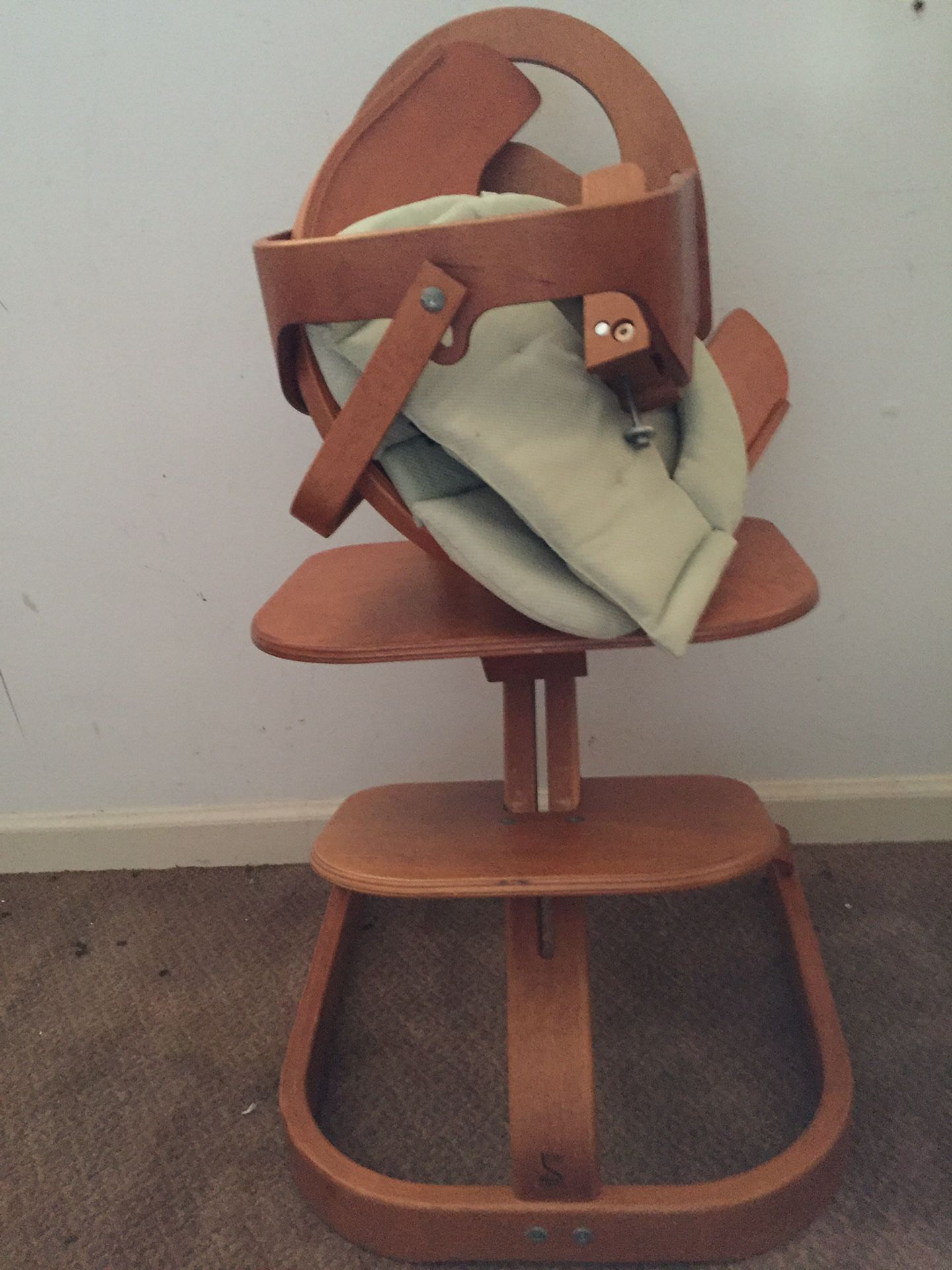 Svan high chair turns into toddler chair and desk chair.