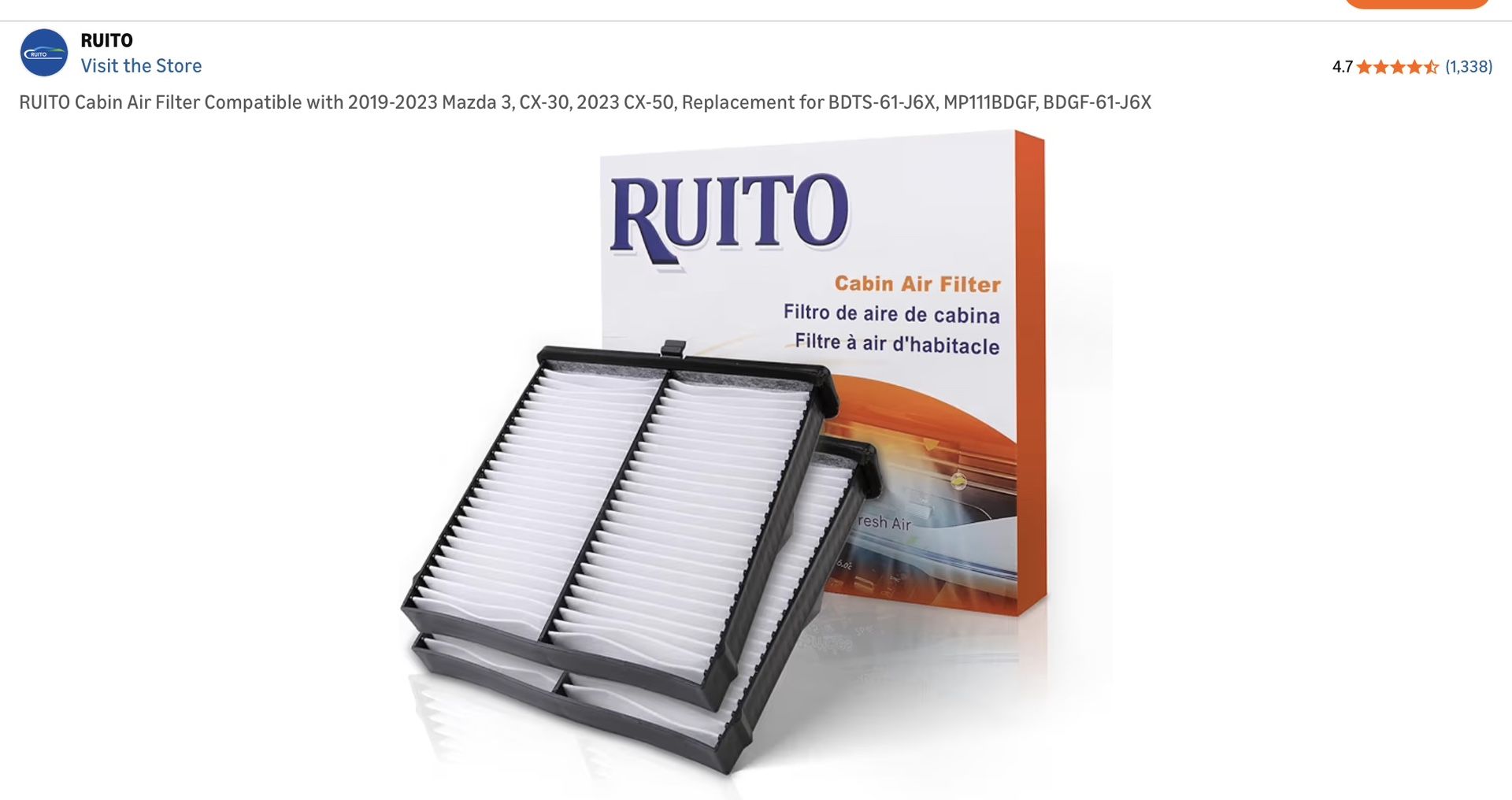 Mazda 3, CX30, CX50 Cabin Air Filters