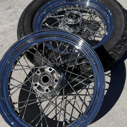 2000-2007 Touring Harley Davidson (FLHT) Chrome Spoke Wheels