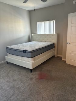 Bed frame and Queen mattress