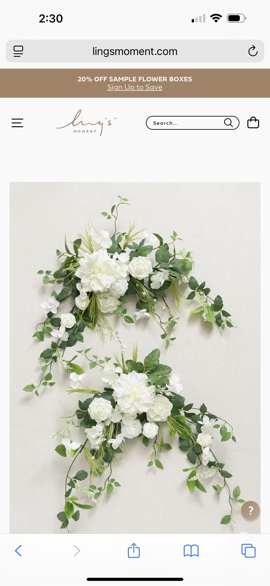3 Sets Of Two Lings Moments Floral Pieces