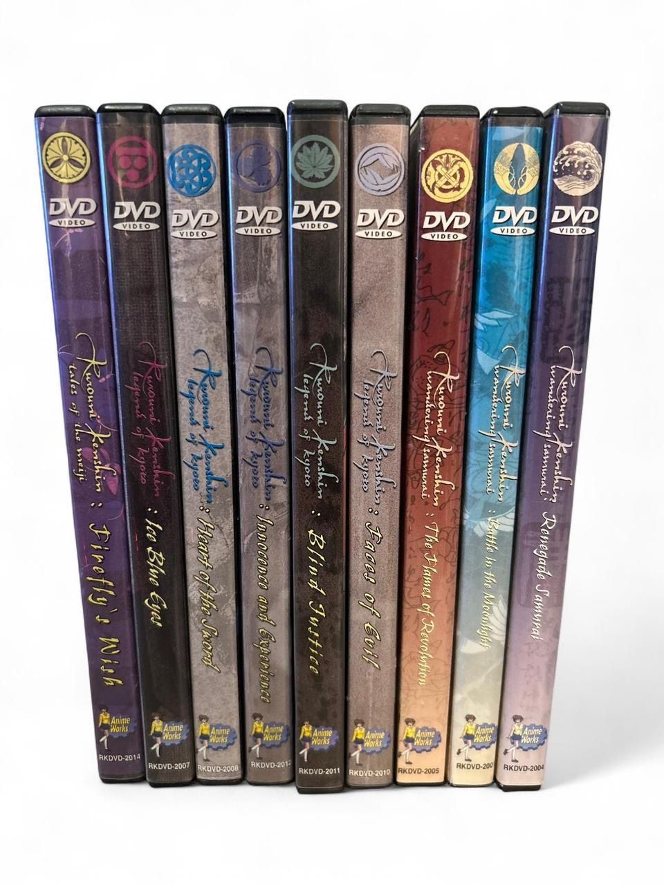 Rurouni Kenshin Samurai X Anime DVD Lot (9) Kyoto Arc + OVA Firefly's Wish