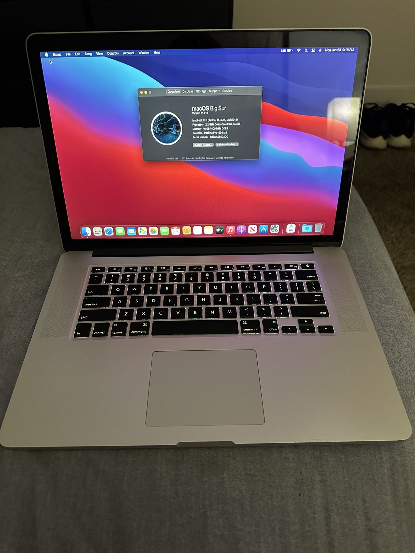 MacBook Pro 15inch 2014 I7 16gb ram 128ssd