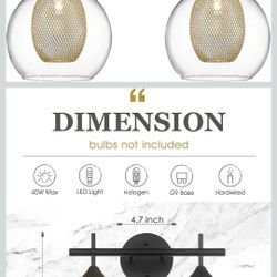 Black And Gold Bathroom Light 