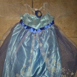 Elsa Frozen HalloweeN Glitter Dress Euc Girls 4-6