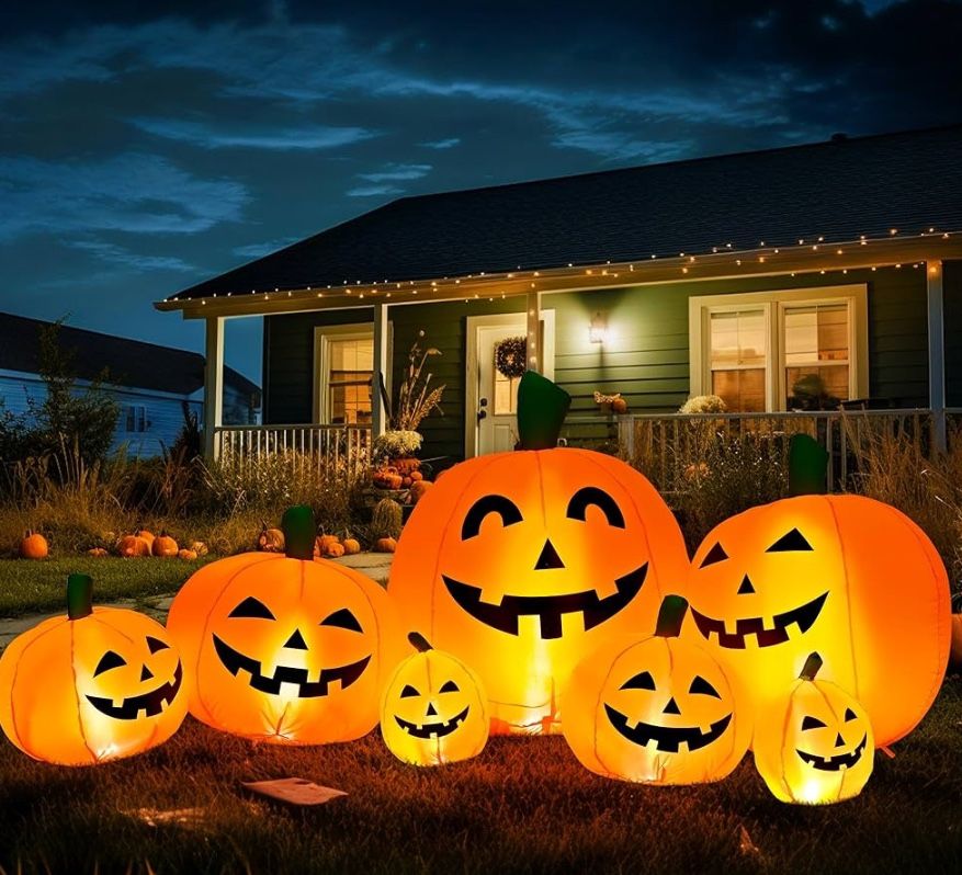 7.5FT Halloween Inflatables Decorations Pumpkin, Inflatables Outdoor Decorations Inflatable Pumpkin, Halloween Decorations Blow Ups Pumpkin for Yard,P