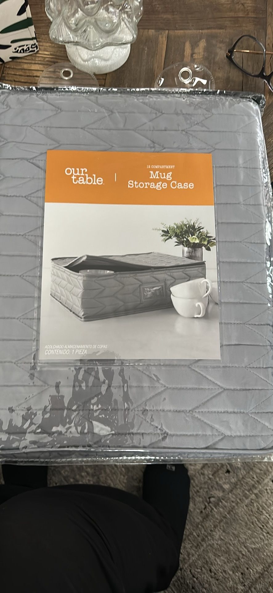 Our Table Quilted Mug Storage Case in Grey