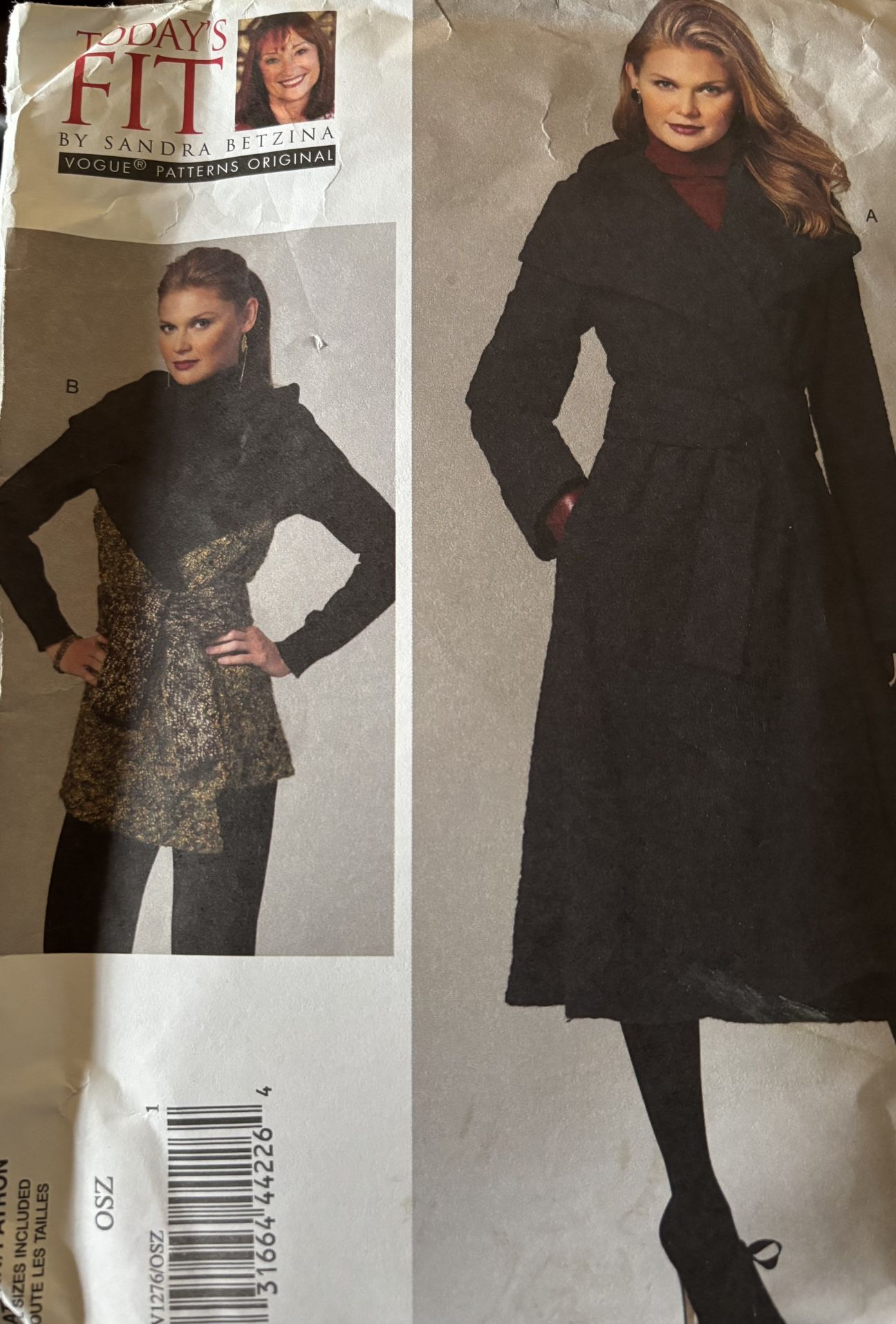 Vogue 1276 Misses’ Coat and Vest sizes All Sizes Uncut