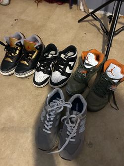Sneaker Lot – Jordan, Nike Dunk, Red and black Jordan retro 5