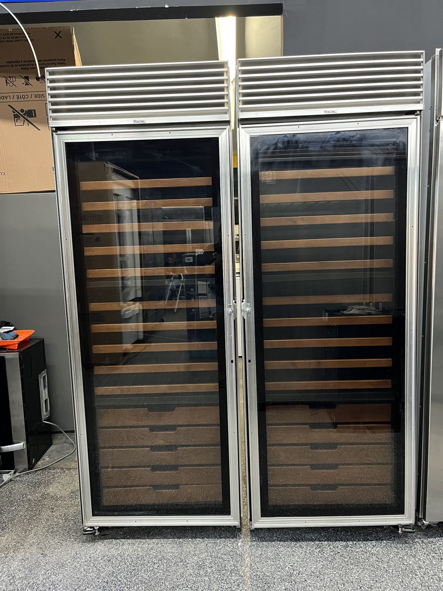Viking Panel Ready Built In 60” Wine Cellar Column Set