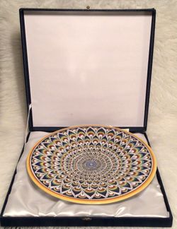 Originali Maioliche Handmade Peacock Platter