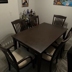 8-Piece Solid Wood Expandable Dining Table and Chairs Set with Extension