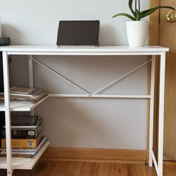 Mainstays Pierce 30 Inch Tall Storage Desk White 35.98" W X 18.90" D X 30" H