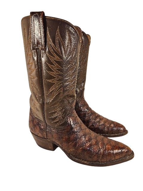 VTG DAN POST MAN BROWN WESTERN COWBOY BOOTS SIZE 11 D