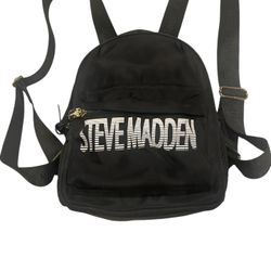 Steve Madden Black Mini Force Front Pocket Backpack