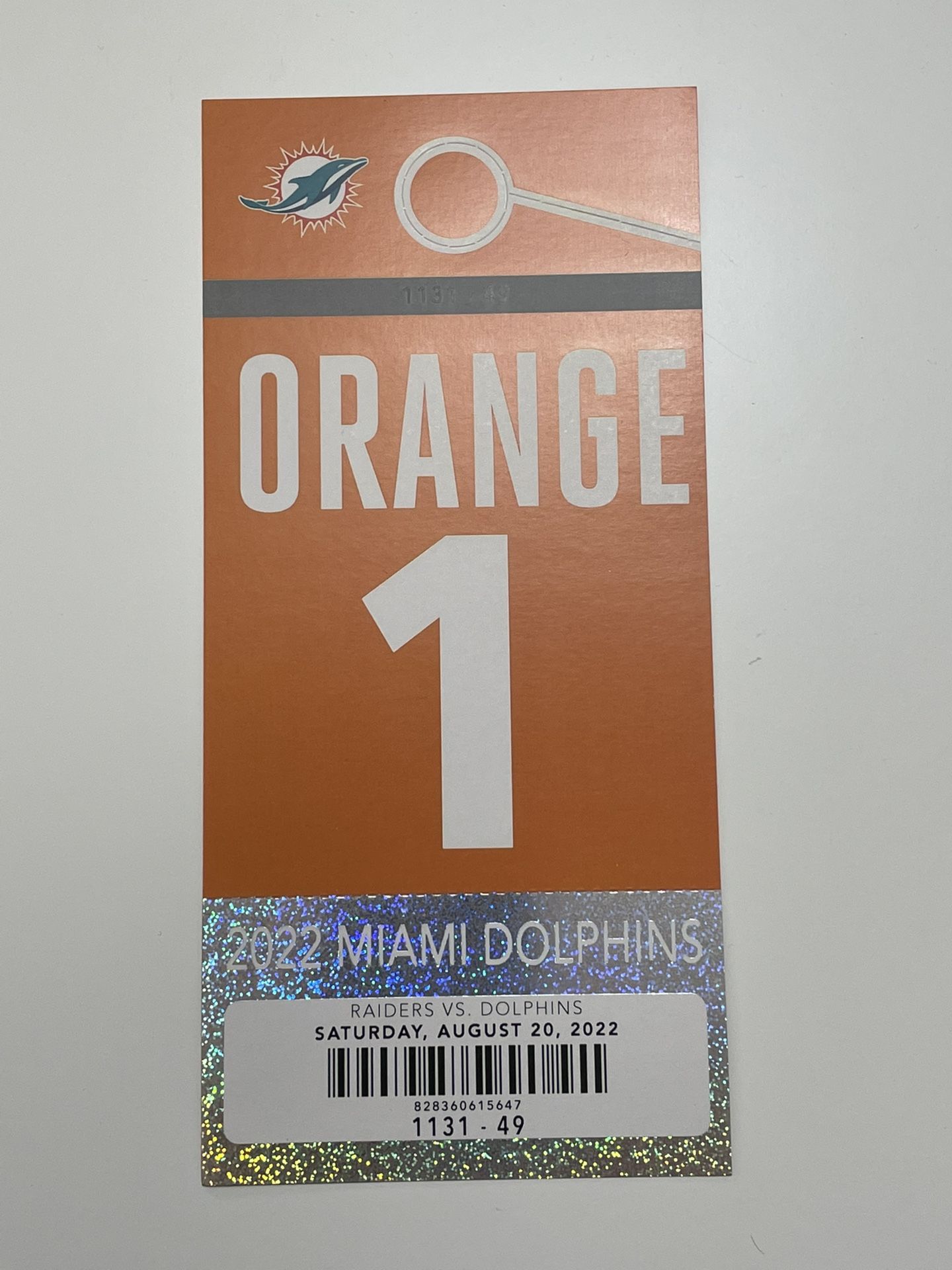 Raiders at Dolphins: 1 Orange Parking Pass 