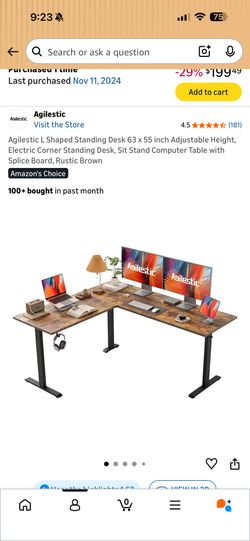 L Shaped Standing Desk