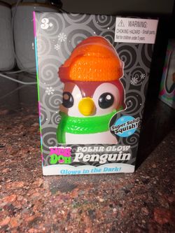 Nee Doh Polar Glow Penguin Squish Toy