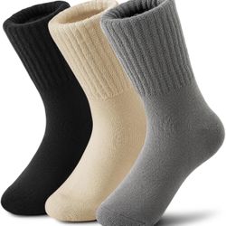 Boot Socks for Women Winter Wool Solid Thick Warm Socks Crew Socks Christmas Gift