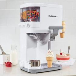 Cuisinart Soft Serve Ice Cream Machine- Mix It In Ice Cream Maker for Frozen Yogurt, Sorbet, Gelato, Drinks 1.5 Quart, White, ICE-48