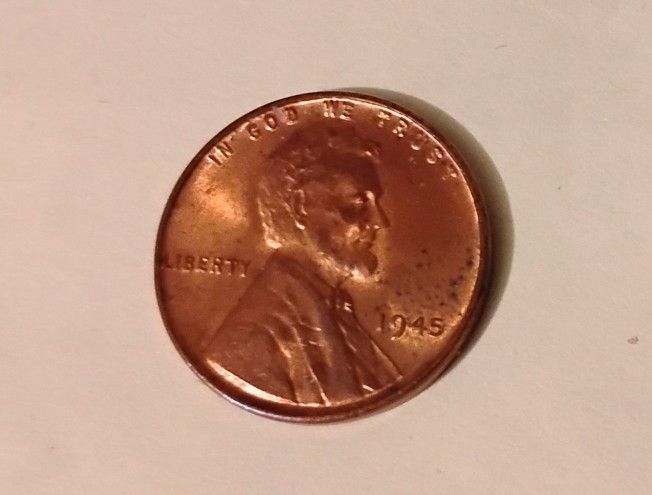 1945 USA America Uncirculated Lincoln Wheat Penny Coin