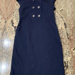 New banana republic blue women’s size 6 dress with pockets Rayon Nylon Spandex 