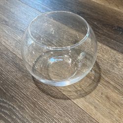 Clear Bubble Bowl Glass Vase (Approx H-4.5" W-5.5") | Fish Bowl | Round Terrarium Vase | Globe Flower Centerpiece | Candy Bowl Dish