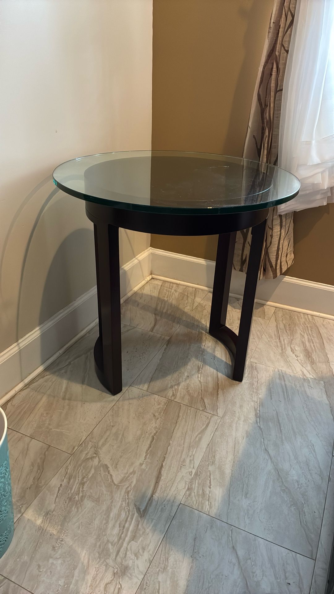 End Table Solid Wood 1/5” Glass