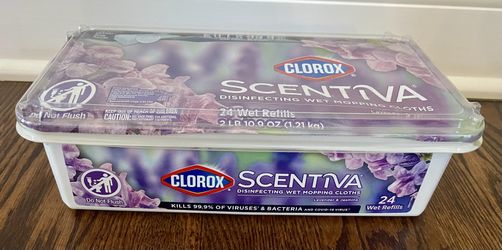 CLOROX SCENTIVA Lavender and Jasmine Scent Bleach Free Disinfecting Wet Mop Pad Refills (24-Count)