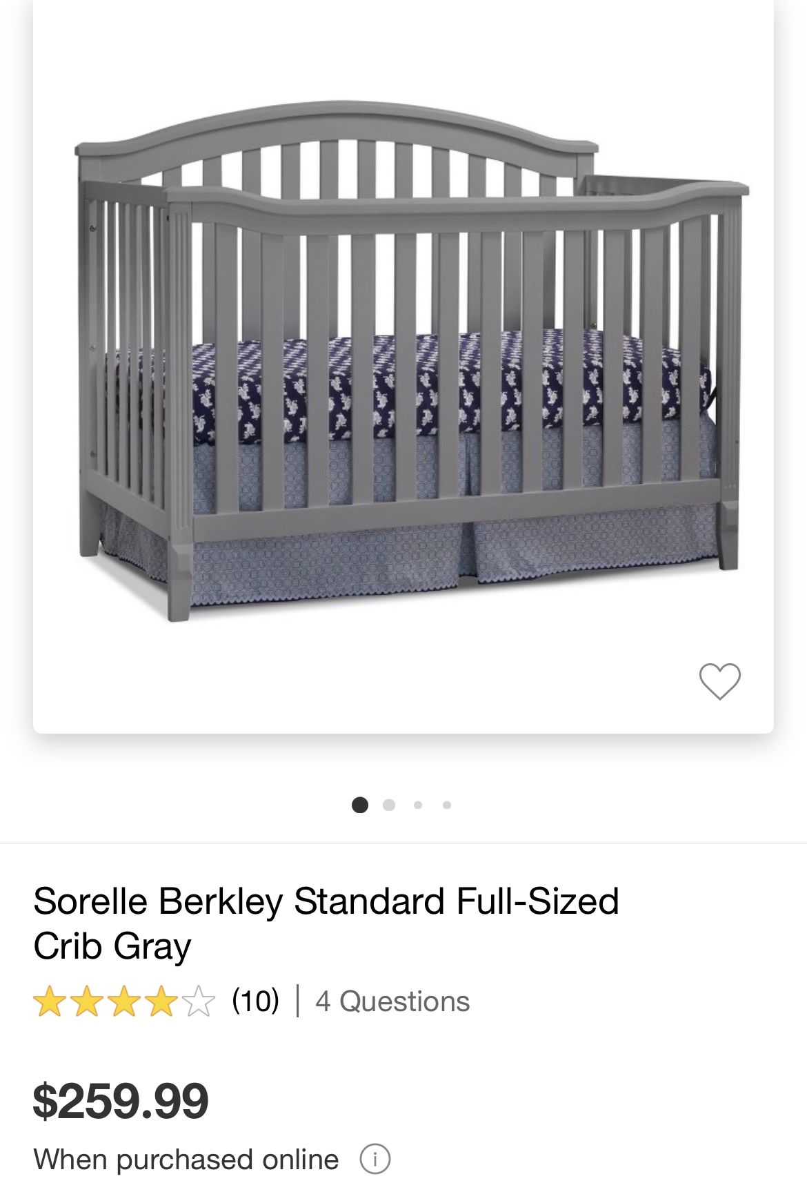 Gray Crib And Changing Table